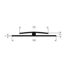 Rubber H-profiel 1/1mm BxH=38x3mm (L=100m)