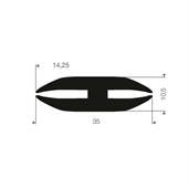 Rubber H-profiel 3/3mm (35x10,5mm) (L=50m)