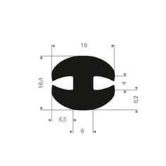 Rubber H-profiel 4/4mm (L=50m)