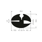 Rubber peesprofiel 1,7/4,3mm (L=25m)
