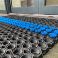 Rubber ringmat inzetborstels blauw (set 10 stuks)