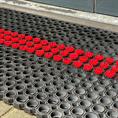 Rubber ringmat inzetborstels rood (set 10 stuks)