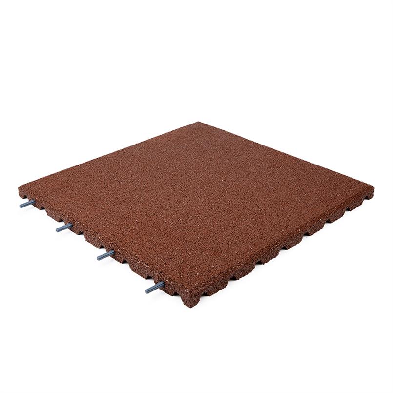 Rubber terrastegel rood 50x50x2,5cm