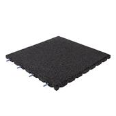 Rubber terrastegel zwart 50x50x2,5cm