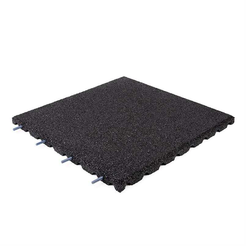 Rubber terrastegel zwart 50x50x2,5cm