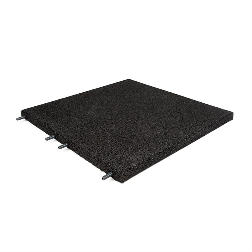 Rubber terrastegel zwart 50x50x3cm
