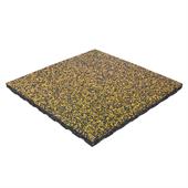 Rubber terrastegel zwart/geel 50x50x4cm