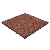 Rubber terrastegel zwart/rood 50x50x4cm