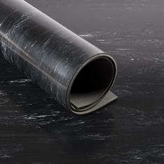 Rubberloper marmerlook zwart 3mm (LxB=10x1,4m)