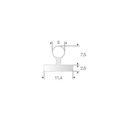 Silicone kraalprofiel transparant BxH=11,4x10mm (L=100m)