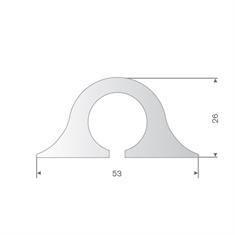 Siliconen profiel transparant 53x26mm