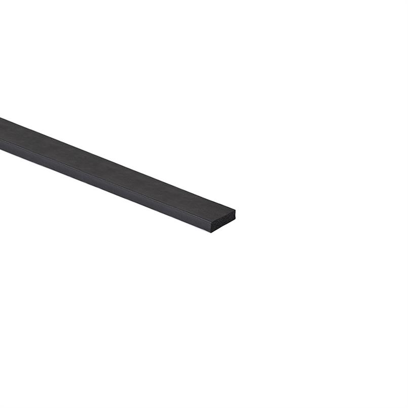 Siliconen rechthoekigsnoer zwart FDA BxH=10x5mm (L=100m)