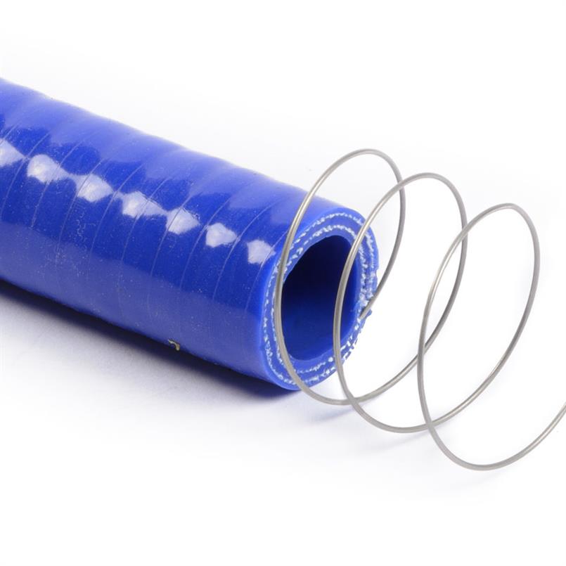 Siliconen slang met stalen spiraal blauw DN=11mm L=1000mm