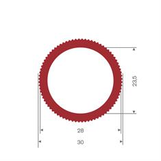 Siliconen slang rood DN= 23,5x30mm (L=10m)