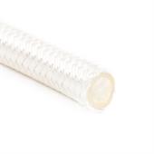 Siliconen slang transparant met polyester omvlechting 5x8mm (L=100m)