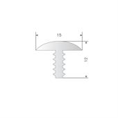 Siliconen T-profiel transparant BxH=15x12mm (L=100m)