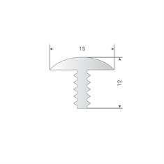 Siliconen T-profiel transparant BxH=15x12mm (L=100m)