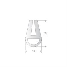 Siliconen U-profiel transparant 4,5mm / BxH=16x26mm (L=30m)