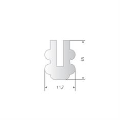 Siliconen U-profiel transparant BxH=11,7x15mm (L=25m)