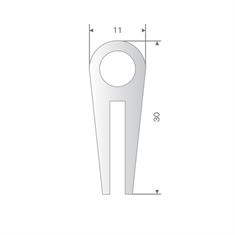 Siliconen U-profiel transparant BxH= 11x30mm (L=25m)