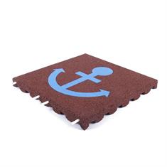 Speelplaatstegel rood met blauwe anker