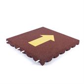 Speelplaatstegel rood met gele pijl