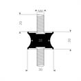 Tailledemper type A/F 30/22x20mm (M8) set 10 stuks