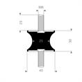 Tailledemper type A/F 40/25x30mm (M8) set 5 stuks