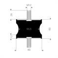 Tailledemper type A/F 80/64,5x60mm (M12)