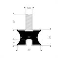Tailledemper type B/F 30/22x20mm (M8) set 10 stuks