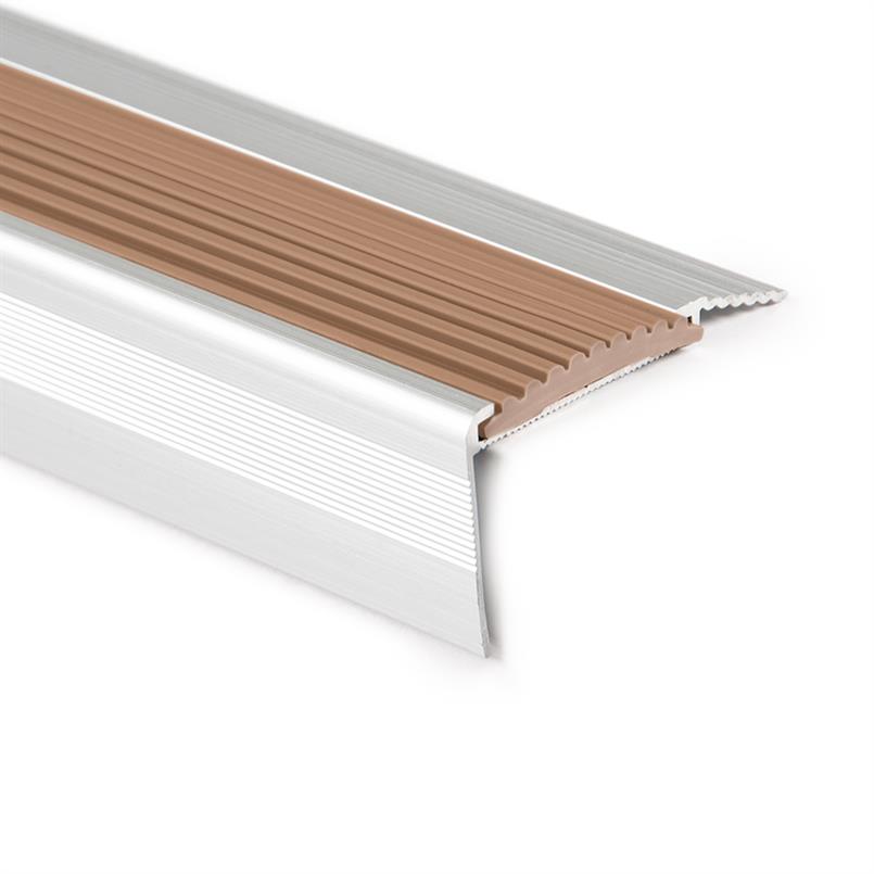 Trapneusprofiel aluminium recht bruin LxBxH=1500x55x31mm (5