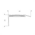Trapneusprofiel aluminium recht geel LxBxH=1500x45x25mm
