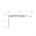 Trapneusprofiel aluminium recht geel LxBxH=1500x55x31mm