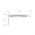 Trapneusprofiel aluminium recht zwart LxBxH=1500x40x18mm
