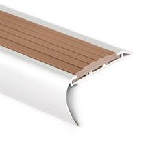 Trapneusprofiel aluminium rond bruin LxBxH=1500x65x35mm (5 s
