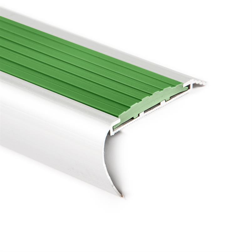 Trapneusprofiel aluminium rond groen LxBxH=1500x65x35mm (5 s