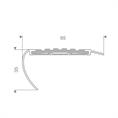 Trapneusprofiel aluminium rond zwart LxBxH=1500x65x35mm (5 s
