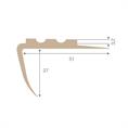 Trapneusprofiel pvc beige LxBxH=1500x51x27mm