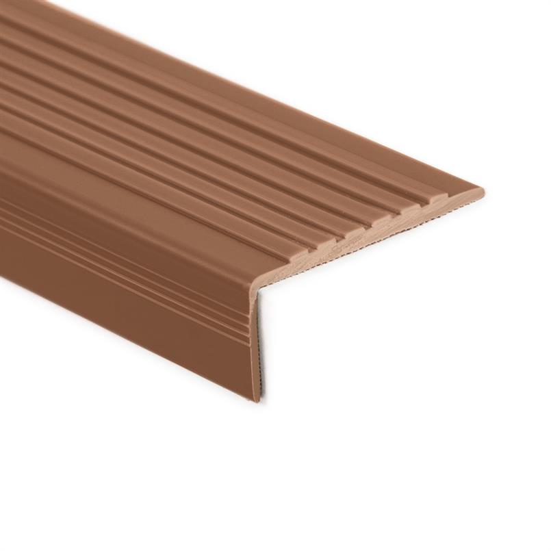 Trapneusprofiel pvc bruin LxBxH=1500x60x22mm