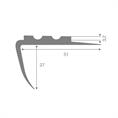 Trapneusprofiel pvc grijs LxBxH=1500x51x27mm