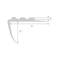 Trapneusprofiel pvc lichtgrijs LxBxH=1500x51x27mm