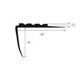 Trapneusprofiel pvc zwart LxBxH=1500x60x42mm dikte 3,2mm 5x