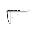 Trapneusprofiel pvc zwart LxBxH=1500x70x42mm dikte 2mm 5x