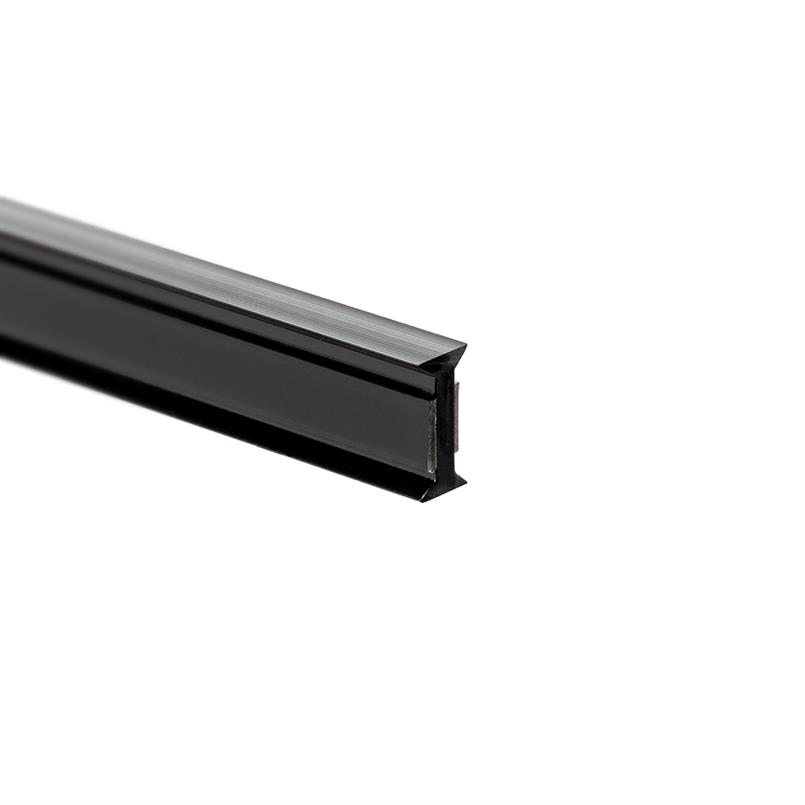 Verbindingsprofiel vlak 10-10,8mm zwart (L=3m)