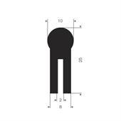 Viton U-profiel 2mm / BxH= 8x25mm