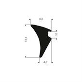 Volrubber carrosserieprofiel BxH=8,3x13,1mm (L=250m)