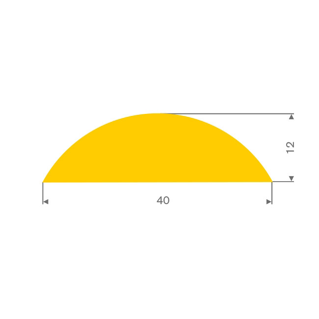 Volrubber dorpel geel BxH=40x12mm (L=40m)