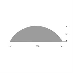 Volrubber dorpel grijs BxH=40x12mm (L=40m)