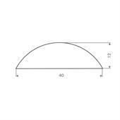 Volrubber dorpel wit BxH=40x12mm (L=40m)