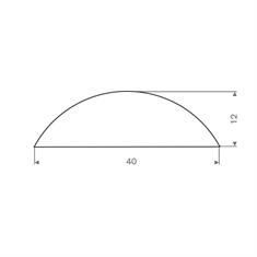 Volrubber dorpel wit BxH=40x12mm (L=40m)